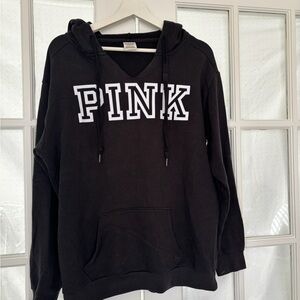 PINK Victoria's Secret Black Women's Hoodie Sweater